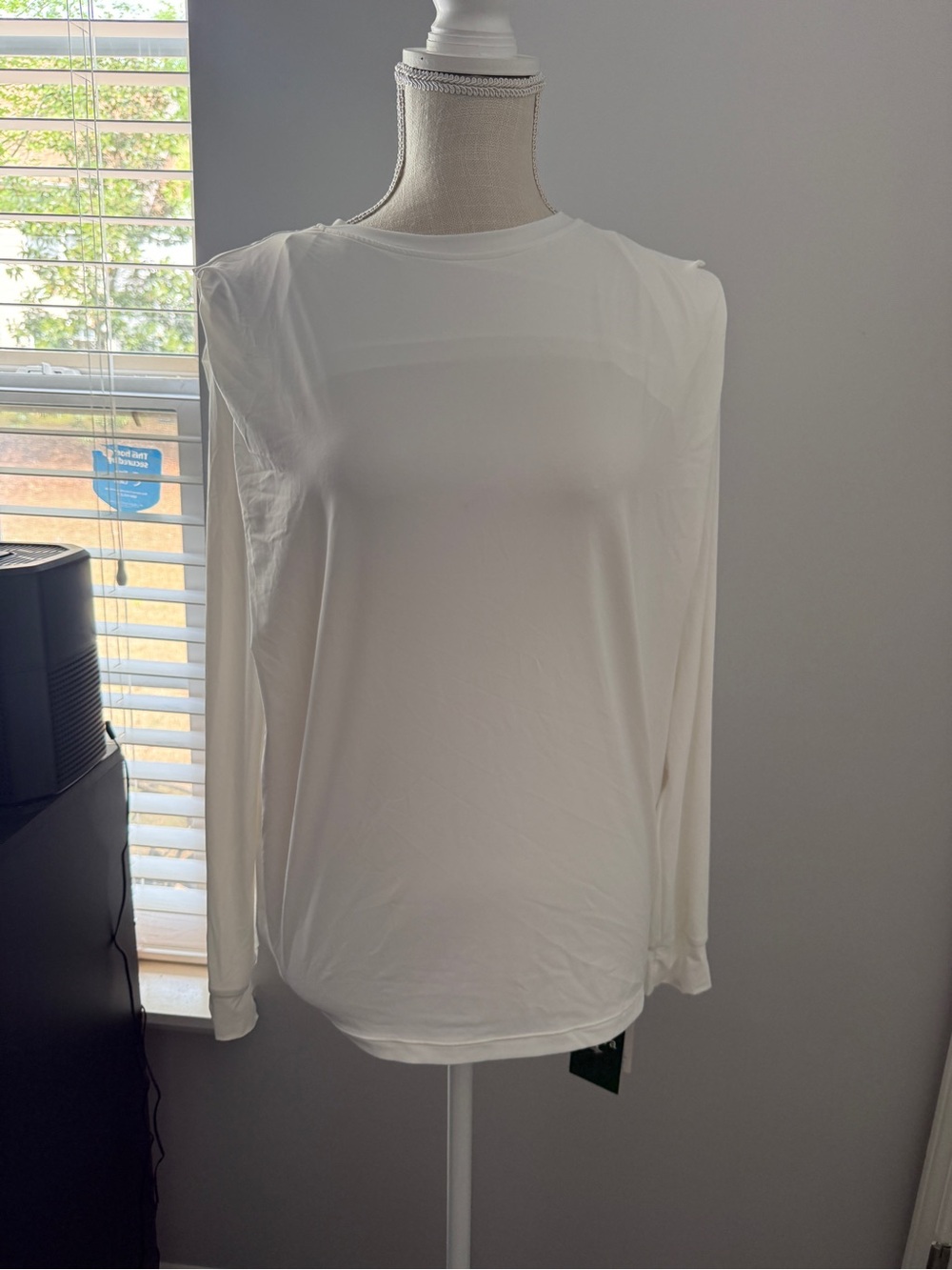 HALARA Women's Long Sleeve Cap Sleeve Top - White Athletic Material